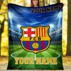 Customiz Name Personality FC Barcelona logo Blanket Soft&Warm Office Bed Travel Lunch Break Blanket,Gift All Seasons