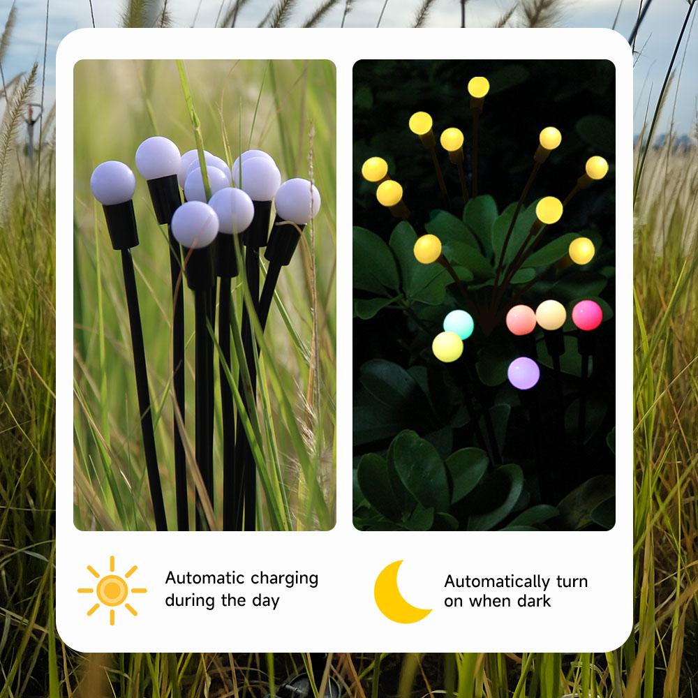 6/8/10 LED Solar Firefly Lights Garden Decoration Lights Outdoor Stake Lawn Lamp Vibrant Terrace Balcony Patio Pathway Decor