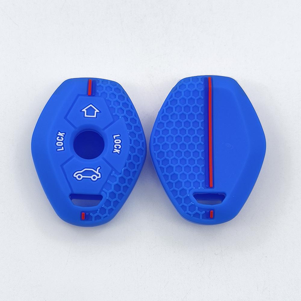 Silicone Key Case with Double-Line Hemisphere Pattern for BMW 3, 5, 7 Series X3 X4 X5 X6 Remote Control Keys