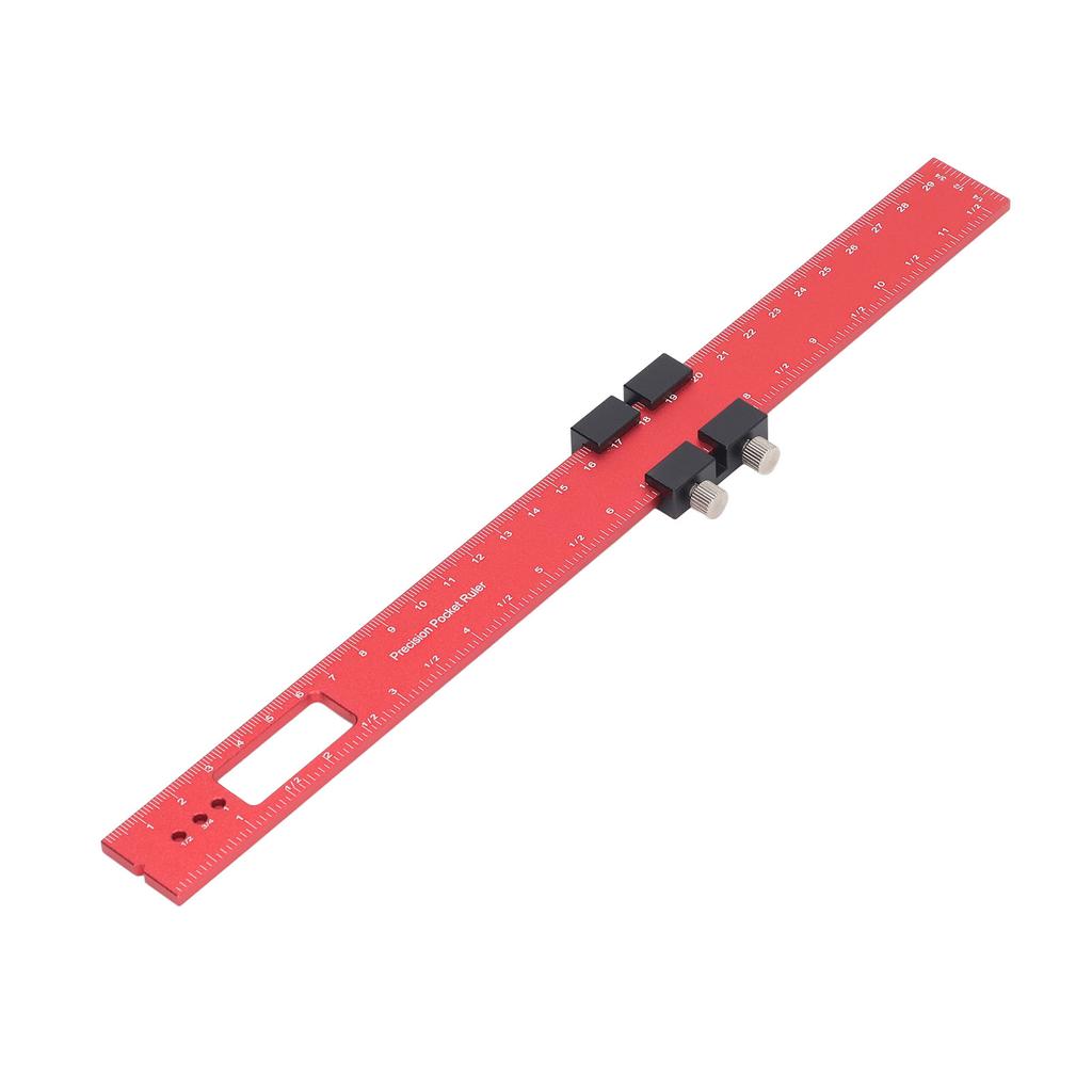 300mm Woodworking Scribing Ruler Aluminum Alloy Woodworking Pocket Slide Stop Marking Ruler