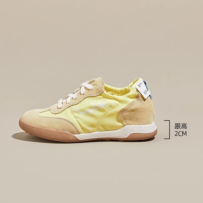 Dexun Shoes Women's Ballet Spring and Summer 2025 Thin Breathable Student White Shoes Sports and Leisure Inner Height-increasing Board Shoes