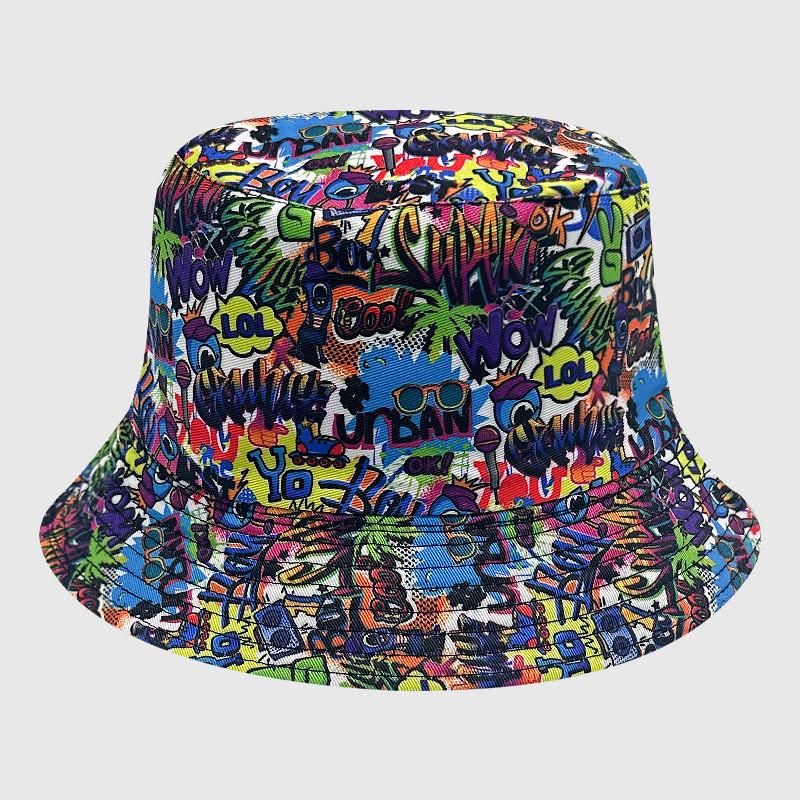 Dye Fisherman Tie Hat Uv Protection Assorted Colors Print Butterfly Cat Cap Leaf