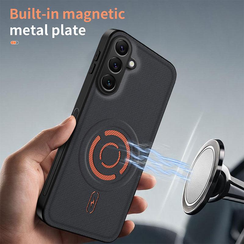 For Samsung Galaxy A37 A57 A56 A36 A26 A55 A54 A18 A17 A16 A15 A14 5G A06 A07 Phone Case Magnetic Weave Texture Back Cover