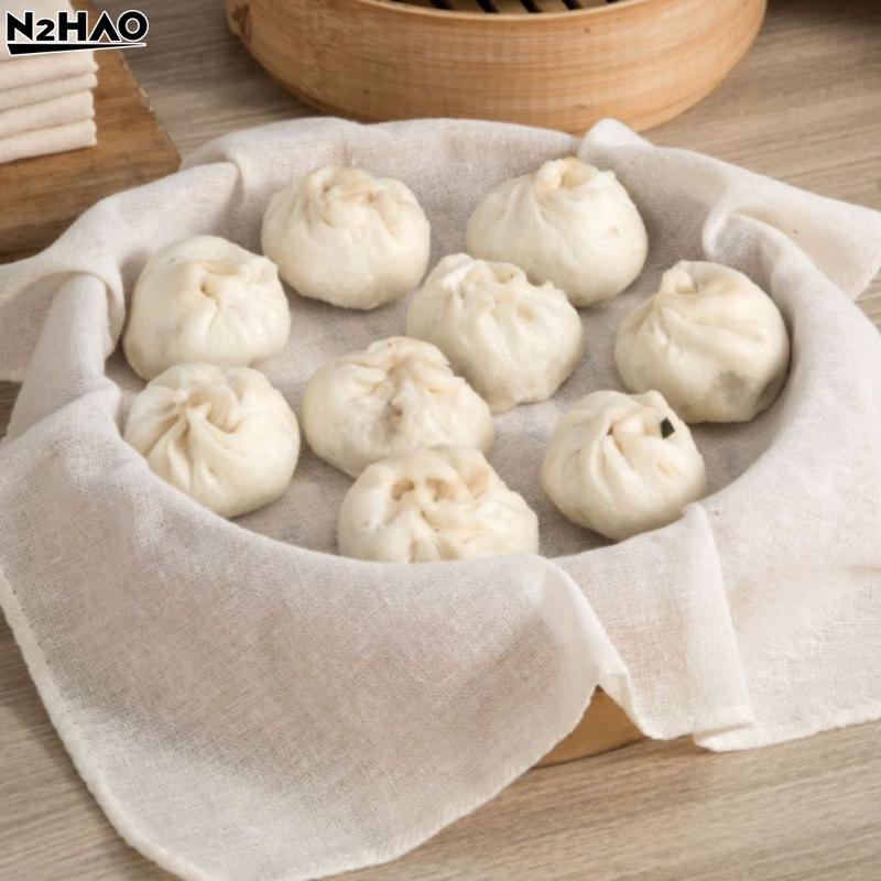 3Pcs 40/60CM Pure Cotton Steamer Cloth Household Drawer Cloth Steamed Rice And Bun Mat Round Cotton Gauze Kitchen Steamer