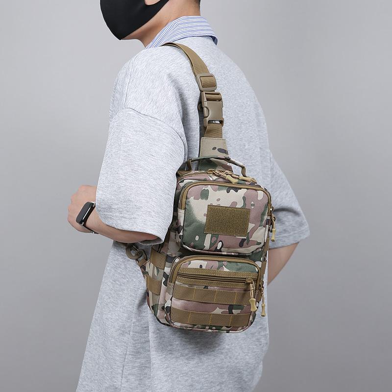 Herren Taktische Camouflage Schultertasche - Mehrfachtaschen Brusttasche Konvertiert zu Umhängetasche/Rucksack (Langlebiges Wander-Essential)