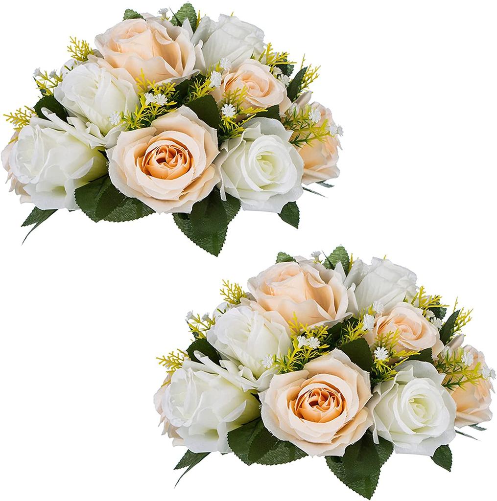 Silk Flowers Bouquet Artificial Roses Table Centerpieces Weddings Decoration Flower Balls for Reception Event