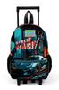 Minik Yuva Çekçekli Sırt Çantası Siyah Nefti Yarış Arabası Desenli İki Bölmeli 24065