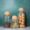 Cork Stopper Glass Storage Jar Clear Glass Canisters with Cork Ball Round Glass Bottles Candy Coffee Beans Spices Storage Tank