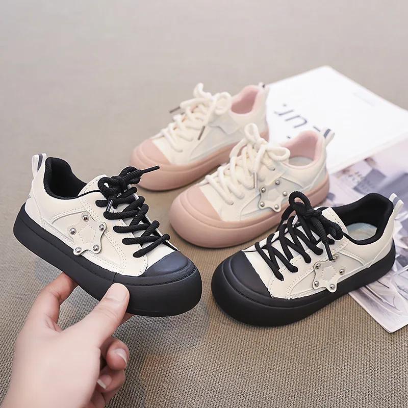 Thick Soled Kids Shoe for Girl White Shoes Children Board Shoes Designer Shoe Toddler Boy Shoes Casual Sneakers for Boy Kids