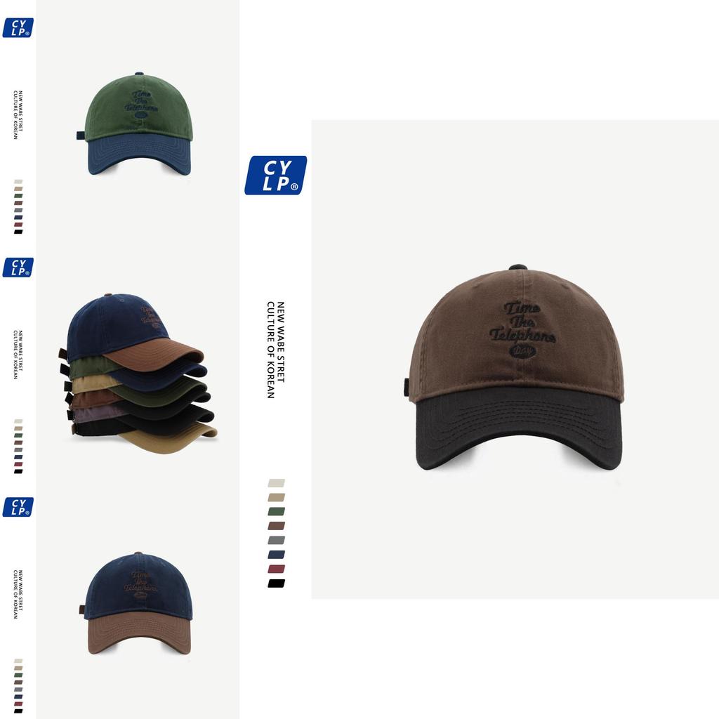 Stylish 90-time Color Block Baseball Cap Embroidered With Trendy Letters For Unisex Fashion Lovers