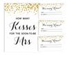 Inkdotpot How Many Kisses For The Soon To Be Mrs Gold Confetti White Bridal Shower Game 1 Sign   30
