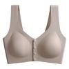 Women Middle Aged Plus Size Front Buckle Wire Free Thin Seamless Vest Bra