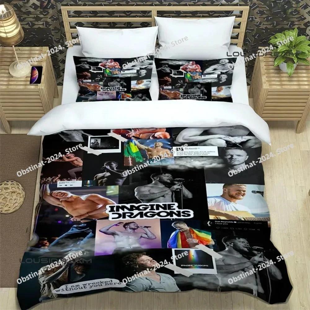 Rock Band Imagine Dragons Bedding Set Print With Pillowcase Bed Duvet Cover Soft Single Double Queen Super King Size Luxury Gift