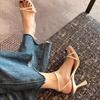One-word sandals women's 2025 new summer stiletto white with skirt not tired feet popular beautiful high heels