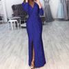 Sparkling Crystal V-Neck Evening Gown - Elegant Luxury Banquet & Performance Dress