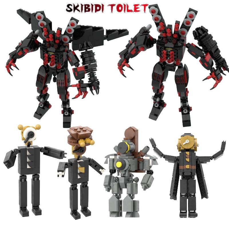 Moc Skibidi Toilet Clock Man Vs Surveillance Man Building Brick Toy Abs Plastic Diy 200-400 Pieces