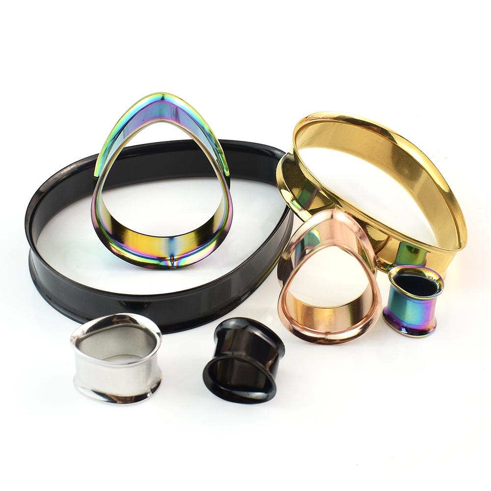 8-50 mm tropfenförmige Ohrmessgeräte, Tunnel, Plugs, Ohrdehner, Körperpiercing-Schmuck für Damen und Herren