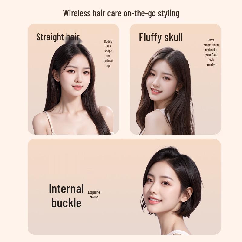 Rechargeable Mini Hair Straightening Comb 2-in-1: Portable Wireless Iron for Stylish Care