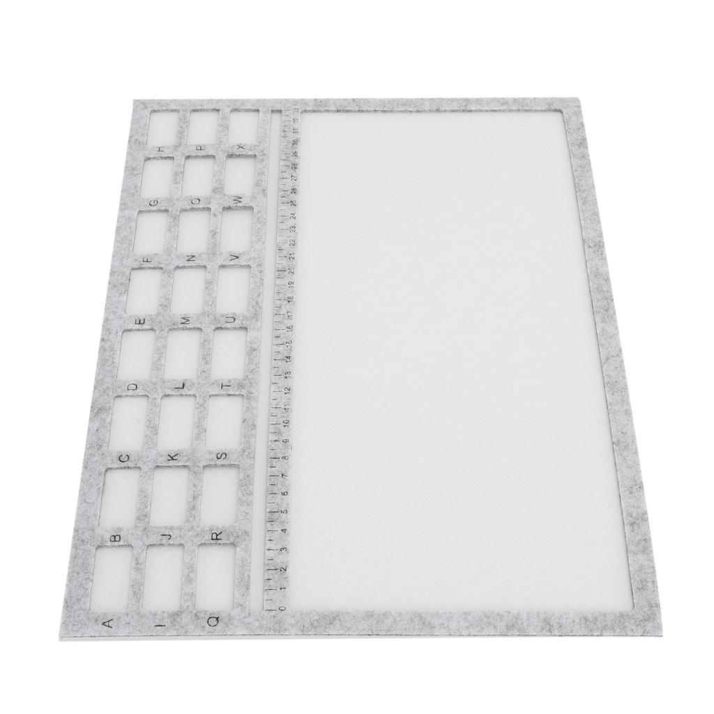 3PCS Rectangle Bead Mat Felt Beading Tray with Centimeter Alphabetic Scale for   Art Crafts Jewelry Making Bead Supplies