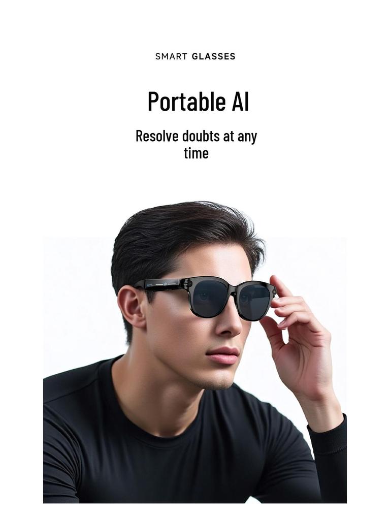 M89 Bluetooth Smart Glasses with 200W HD Camera, Image Recognition, Object Identification, and AI Translation.