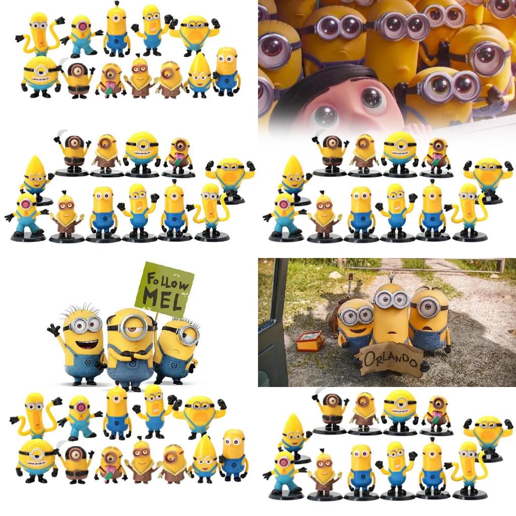 Adorable Minion Figures Set 12 Pieces Perfect For Collectors And Kids Gifts