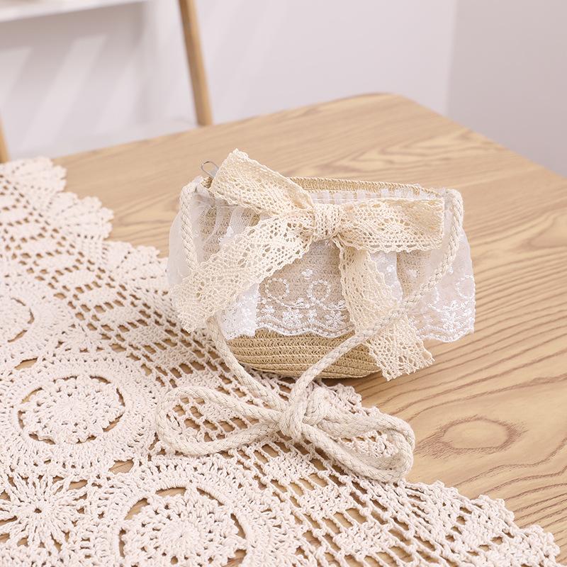 Kids Girls Flower Summer Caps Fashion Children Sunscreen Sun Hat Straw Hat Bag for Beach Baby Accessories for 2-8 Years Kids