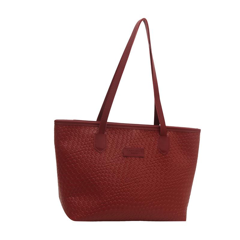 Neue lässige Mode große Kapazität gewebtes Muster Unterarm Schulter Tragetasche Damen