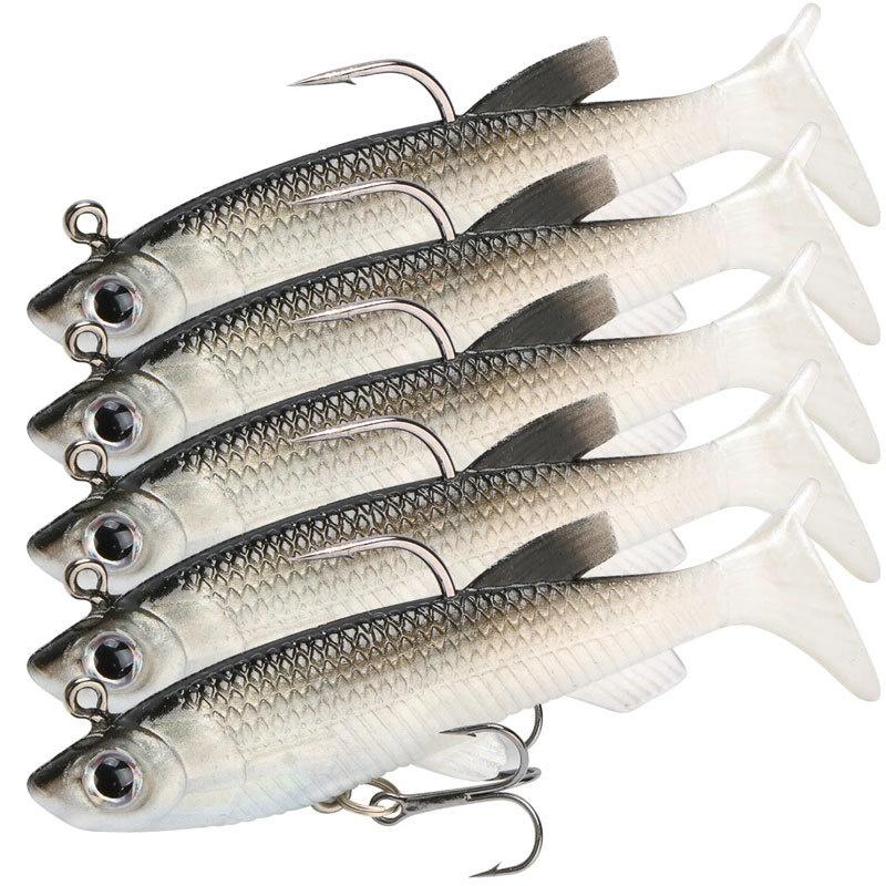 5Pcs Silicone Fishing Lures Artificial Bait Bass Fishing Bait Cool Fishing Accessory