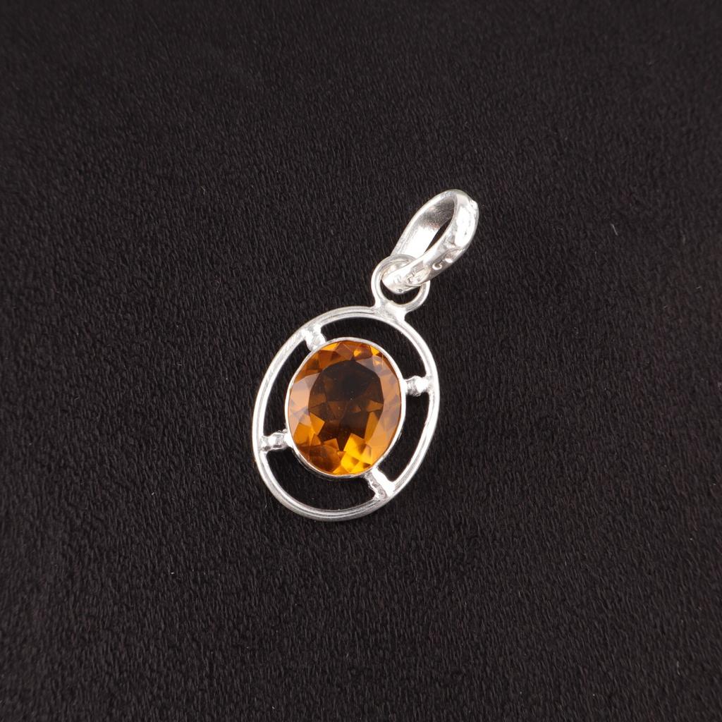 Natural Citrine Sterling Silver Daughter Gift Friendship Day New Pendant Jewelry PP-6-5