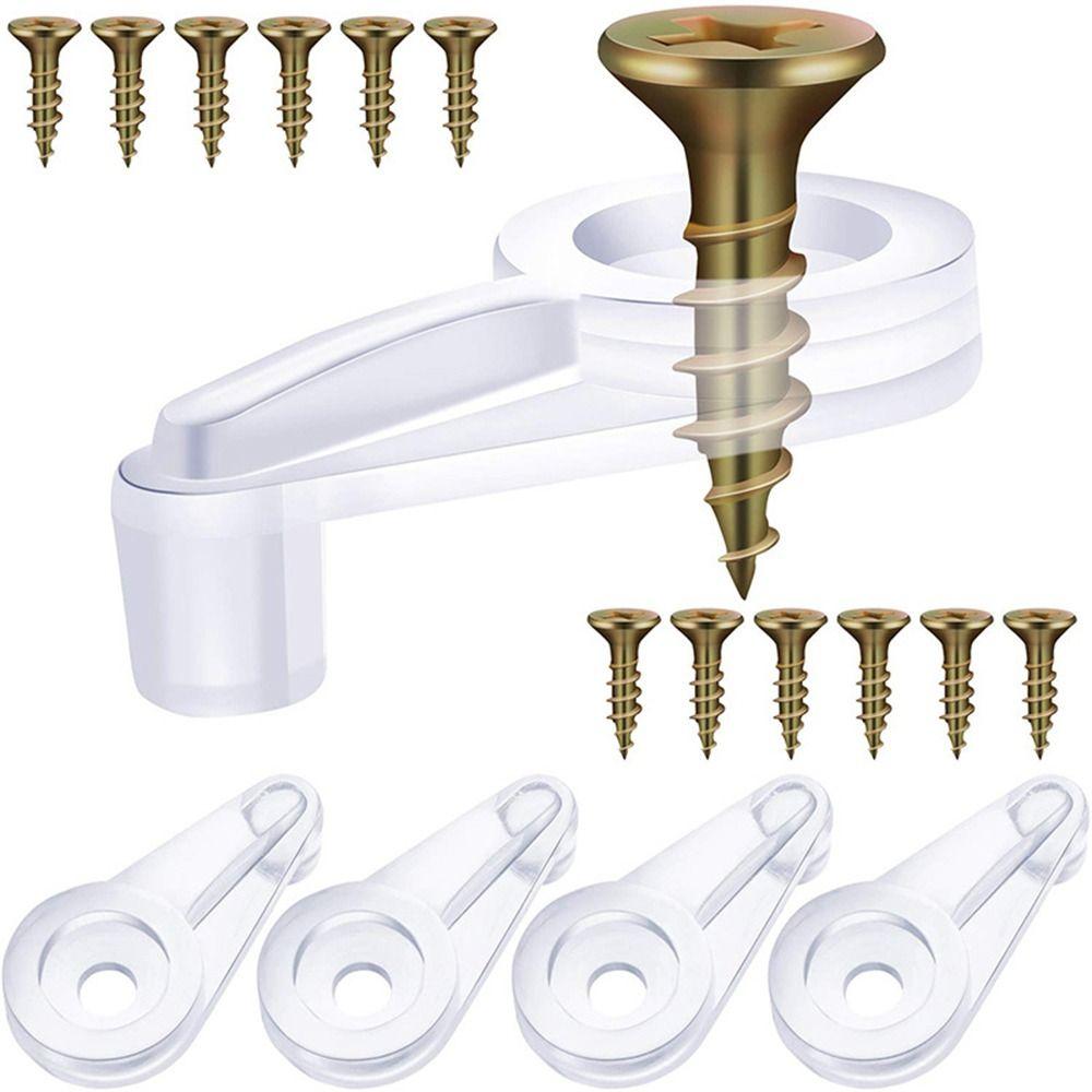 100Pcs with Screws Glass Fixing Clip Kit Plastic Mirror Holder Clip  for Fixing Glass