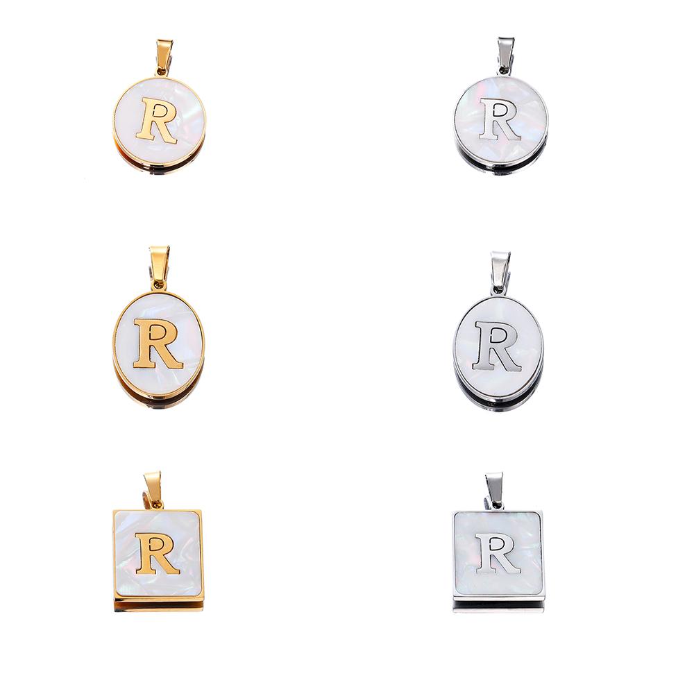 1Pcs Stainless Steel With Pinch Bail Clasps Imitation Pearl Letter Charms Pendant For Necklace DIY Jewelry Making Accessories