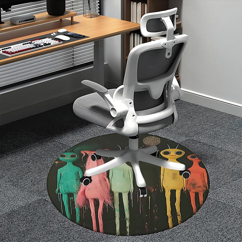 Colorful Alien Round Chair Mat - Home Decor, Office Carpet, Gift for Any Room0253b