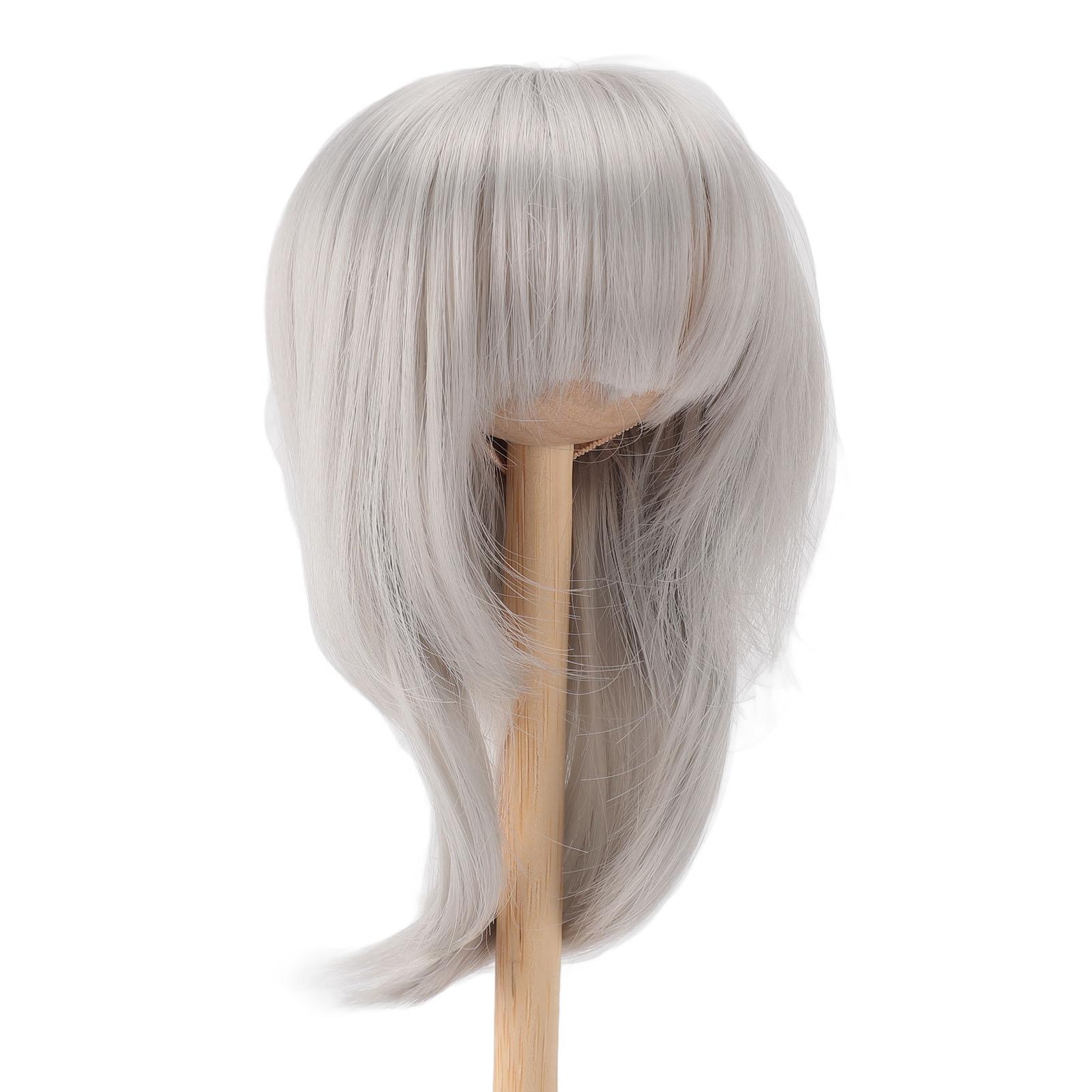 

Кукольный короткий прямой парик Мягкий Удобный Реалистичный 14 Кукольных париков Синтетические волосы для головы 18,5–21 см серебряный серый