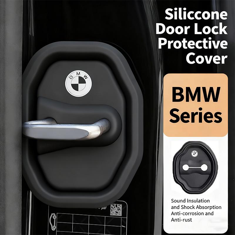 4Pcs Motorcycle sticker /Silicone Car Door Lock Buckle Car Door Latch Mute Damping Cushion For BMW M 2 3 E46 E90 E60 F30 F10 E39 XR1