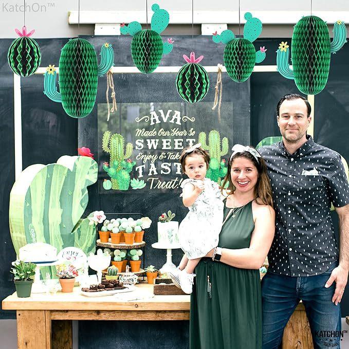 6-Piece Cactus Honeycomb Ball Decoration Desert Party Decoration Mexican Style Cactus Set