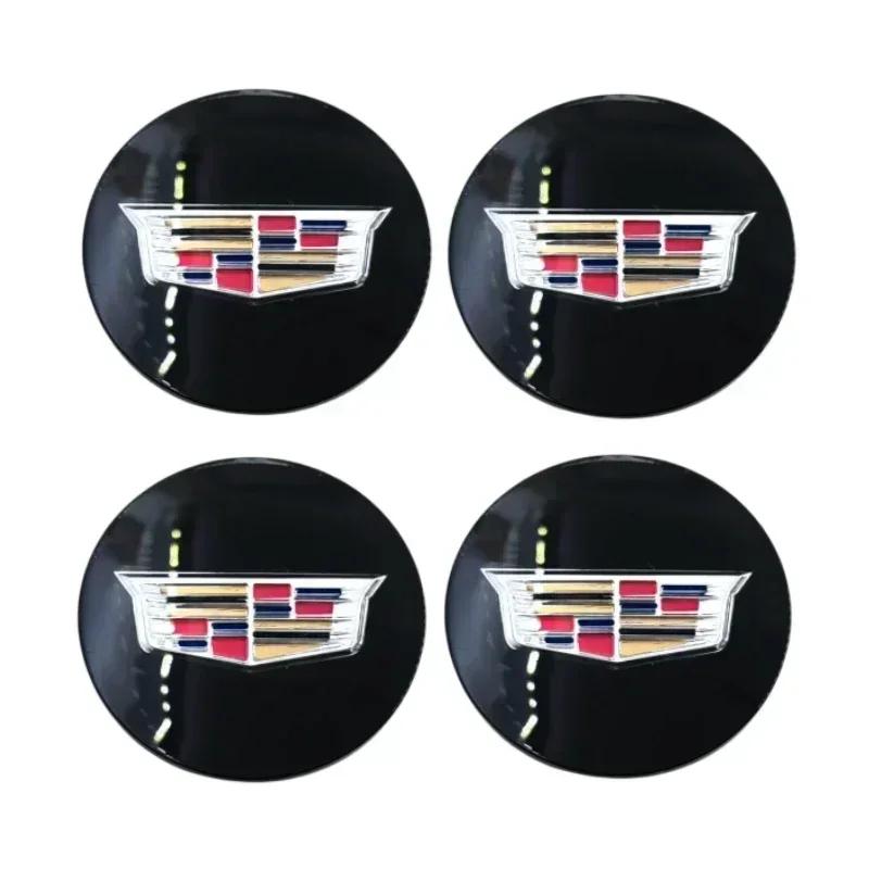 60/65MM Car Wheel Center Hup Emblem Stickers for Cadillac ATS CTS DTS STS SLS SLR XLR Seville Tiburon CT6 Escalade Accessories