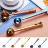 Gold Coffee Spoon With Bag Clip 2-in-1 Spoon Bag Clip Multifunctional Coffee Scoop Clip  Food