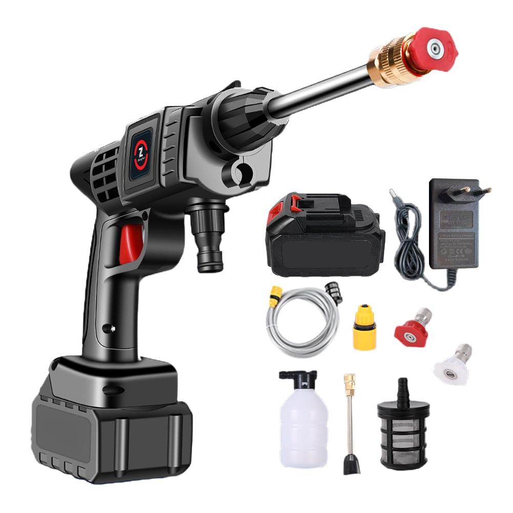 1500W Car Wash Gun Washer 4000mAh Foam Generator 30Bar Spray Nozzle High Pressure Cleaner for Auto Home Car Washing Machine