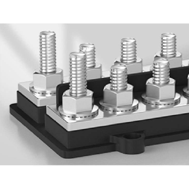 250A Dual Bus Bar 12V Dual Row Bus Bar Power Distribution Block 12 x 5/16" Terminal Studs Positive and Negative Battery Bus Bar