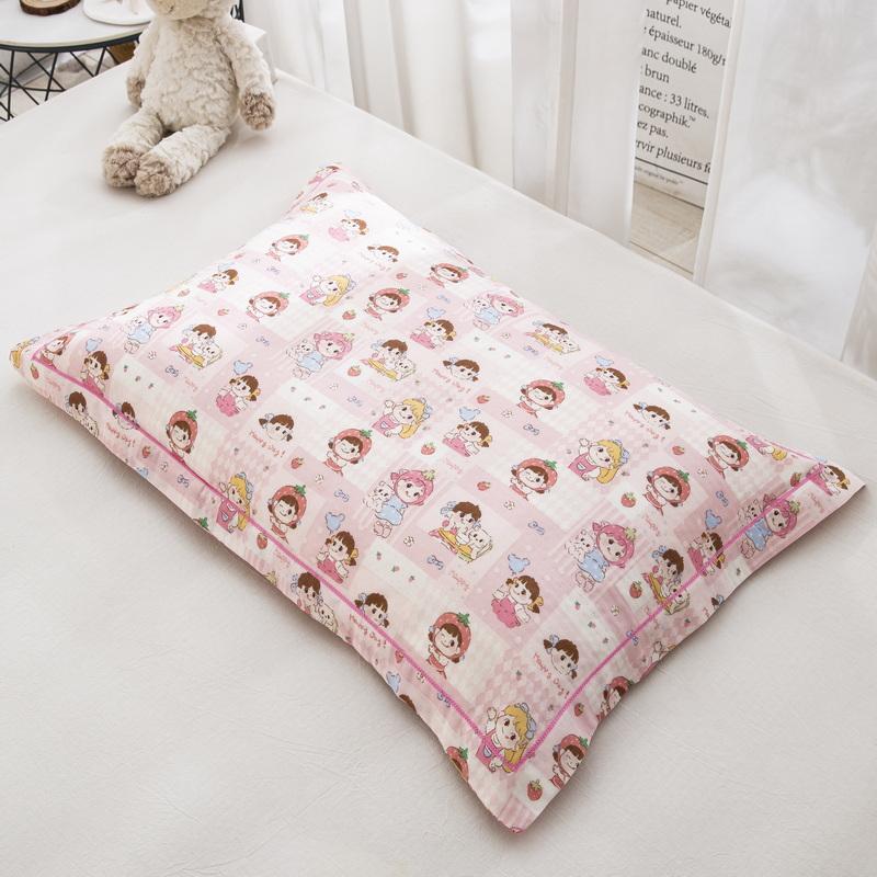 Four Season Universal Child Pillow Cartoon Style Cotton Gauze Baby Comfortable Pillowcase Kindergarten Student Pillowcover