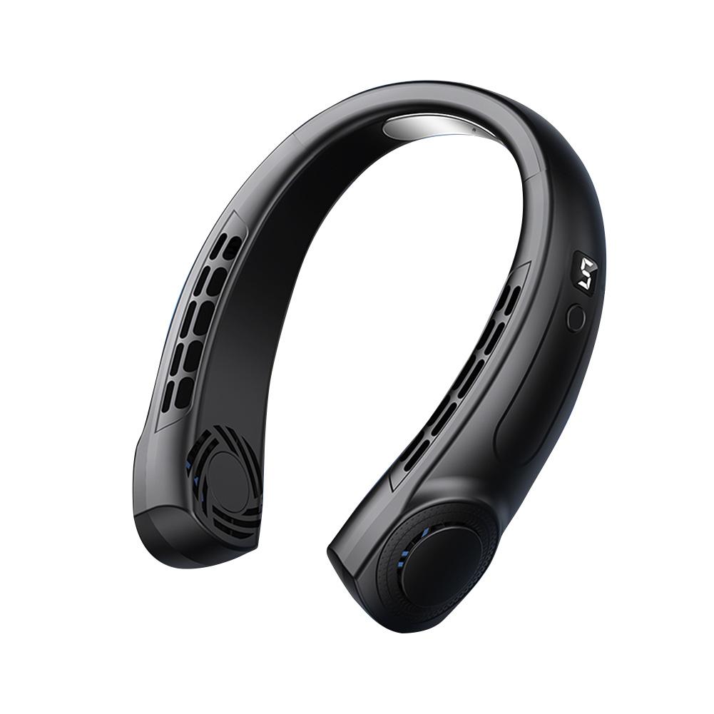 

Бесшумный USB-вентилятор для шеи со светодиодным цифровым дисплеем, 5 скоростей, перезаряжаемый безлопастной электрический вентилятор для дома, школы, офиса