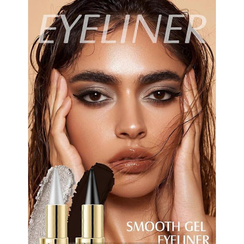 4PCS Black Gel Eyeliner Stick, Eyeliner Pencil Waterproof Smudge Proof Eyeliner Pen, Face Paint Stick Halloween Makeup Set for Women