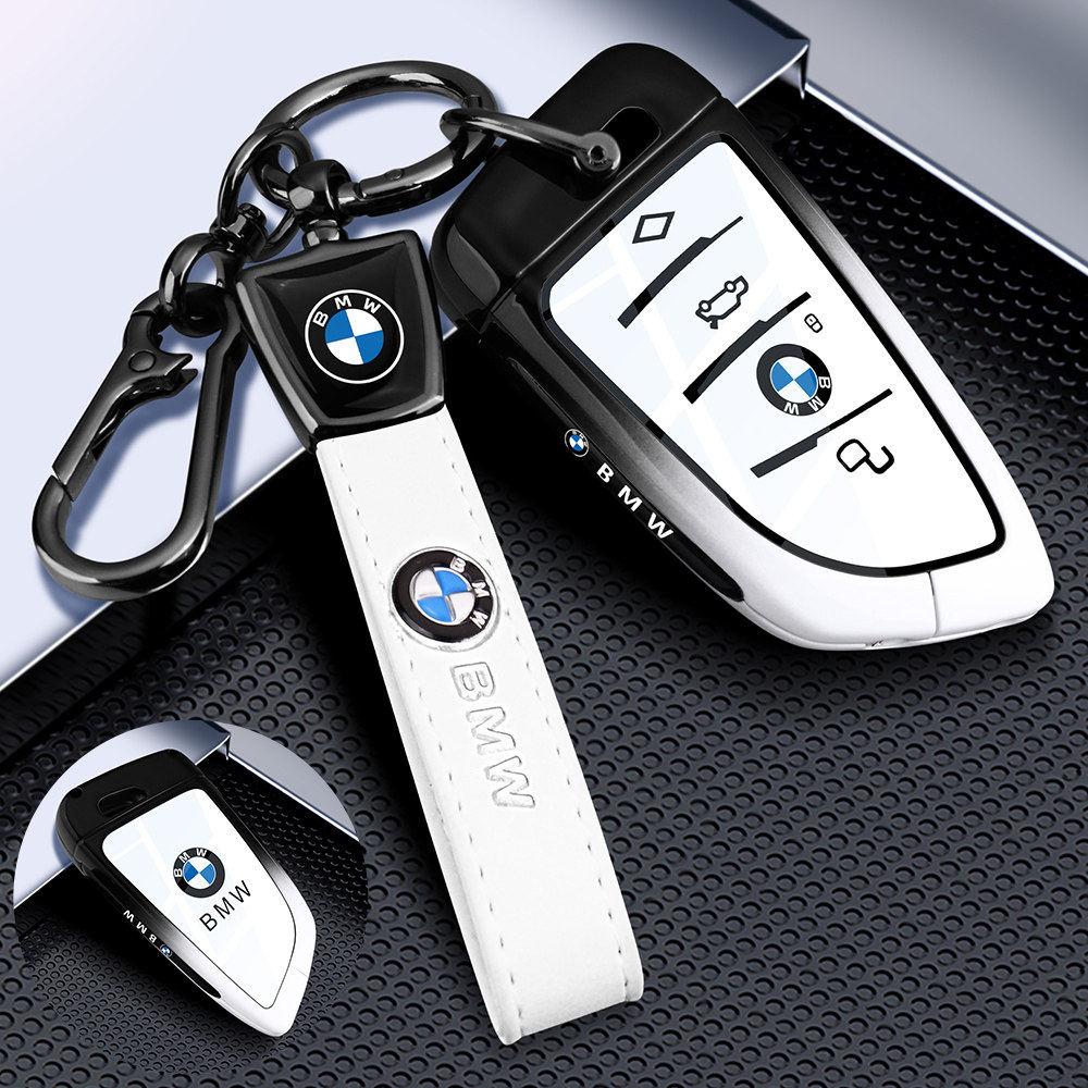 Metal Leather Car Key Case Cover For BMW 218i 220i 740i 760i 5-Series G60 X1 X2 X5 X6 X7 iX1 iX2 iX i5 i7 G05 Holder Shell II9