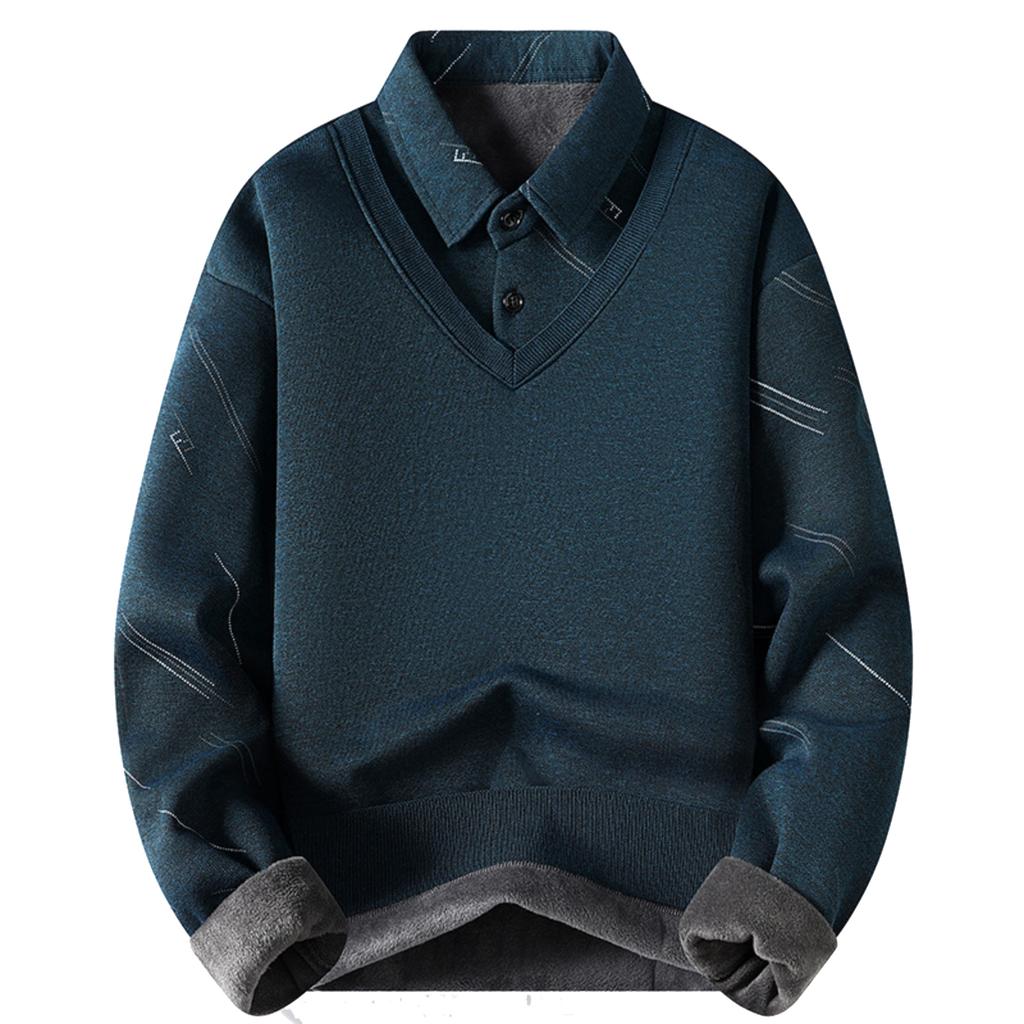 Men's Casual Color-blocking And Patchwork Style Two-piece Hoodie, Men's Loose V-neck Patchwork Lapel Shirt Hoodie