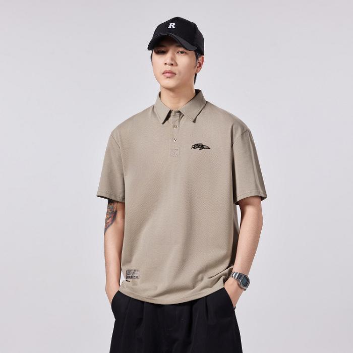 Men's Short-sleeved Letters POLO Shirt Men's Short-sleeved T-shirt Loose Lapel Summer New Style T-shirt