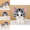 Authentic Cheese Cat Cartoon Super Cute Cat Plush Doll Healing Series Kitten Stuffed Doll Gift For Girls Birthday Gift Girlfriend 24cm
