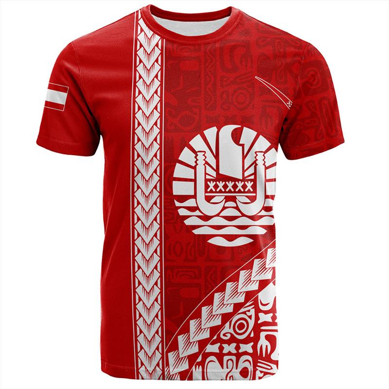 2026 Tahiti Tričko s 3D potiskem pro muže Polynéské grafické tričko Módní topy Krátký rukáv Letní Street Oversized trička