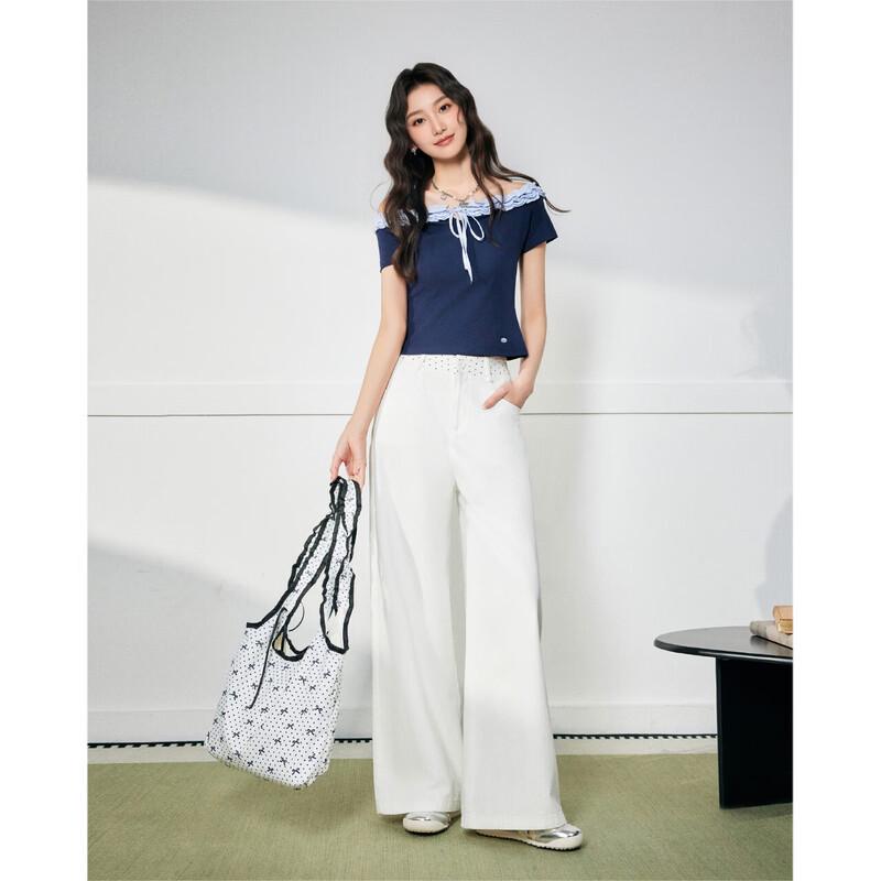 IEF 2026 Summer French Style Wide-Leg Pants