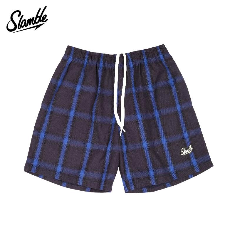 Slamble Black and White Gingham Couple Straight Shorts M
