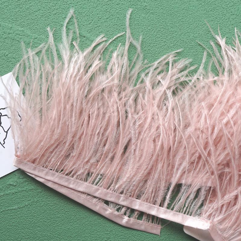 Struisvogelveer Franje - Diverse Kleuren, 10-15cm, 1 Meter voor Kledingaccessoires